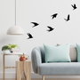 Wallity Umudo Accesorio Decorativo de Pared de Metal con Siluetas de Pájaros en Negro